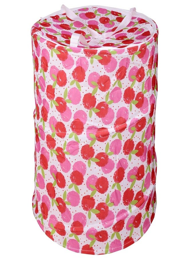 Shopper52 shopper 52.com shopper 52 Cotton Multipurpose Foldable and Collapsible Pop-Up Round Laundry Bag Basket with Zippered Lid (14x14x23-inches) - Image 4